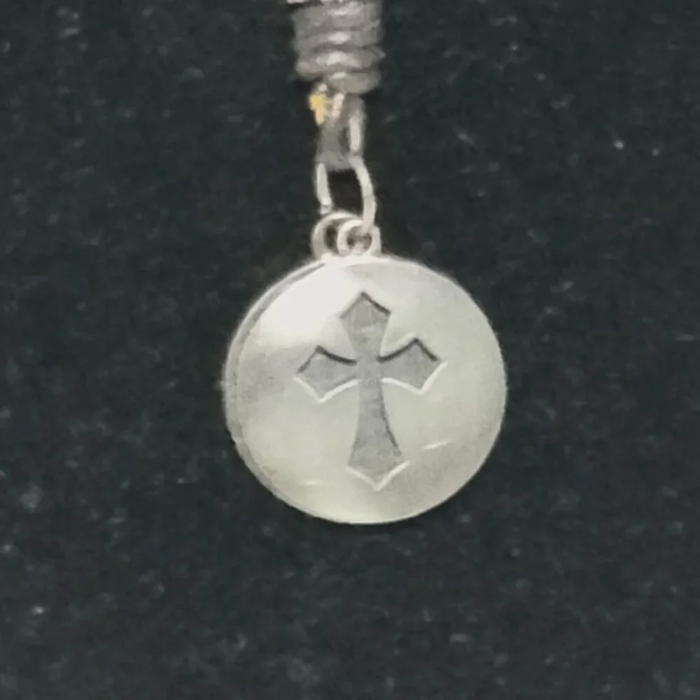Old Rugged Cross Necklace NWOT Unisex Leather Cord Double Pendant Rustic
